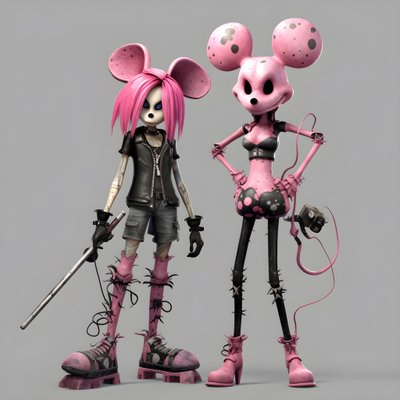 Cauchemar avant Noël punk rose Minnie et Mickey Mouse 3 - Kurt Heppke