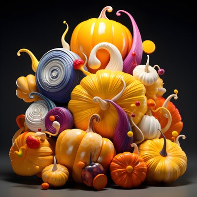citrouilles colorées en 3D 3 - Kurt Heppke