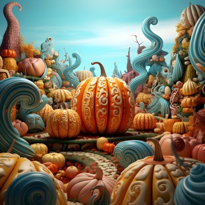 citrouilles colorées en 3D 4 - Kurt Heppke