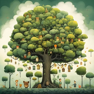 illustration pour enfants arbres 1 - Kurt Heppke
