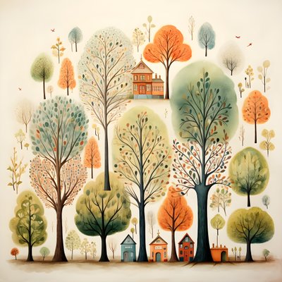 illustration pour enfants arbres 2 - Kurt Heppke