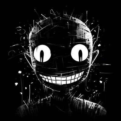 Le visage souriant est dessiné sur du papier noir 2 - Kurt Heppke