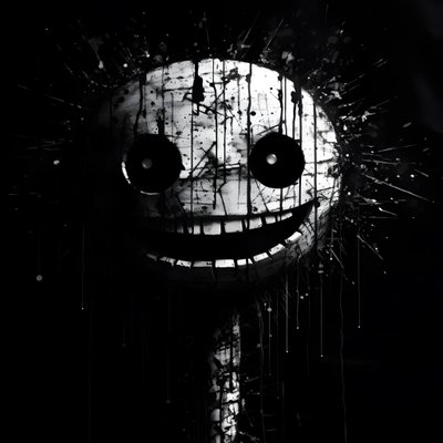 Le visage souriant est dessiné sur du papier noir 3 - Kurt Heppke