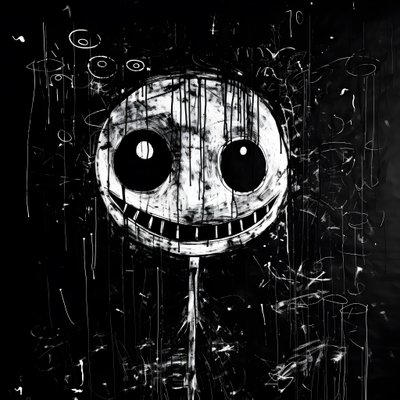 Le visage souriant est dessiné sur du papier noir 4 - Kurt Heppke