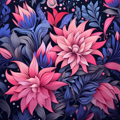 un bouquet de fleurs en rose et bleu 1 - Kurt Heppke