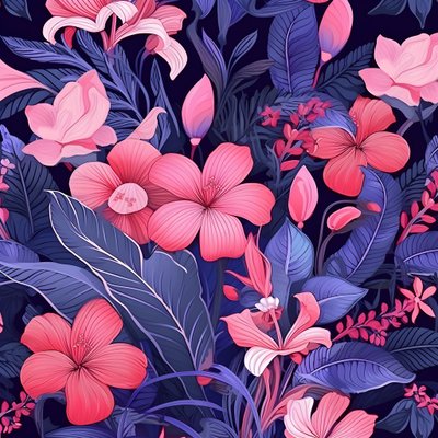 un bouquet de fleurs en rose et bleu 2 - Kurt Heppke