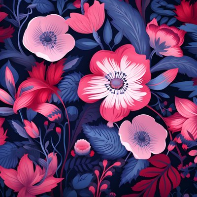 un bouquet de fleurs en rose et bleu 3 - Kurt Heppke
