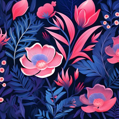un bouquet de fleurs en rose et bleu 4 - Kurt Heppke