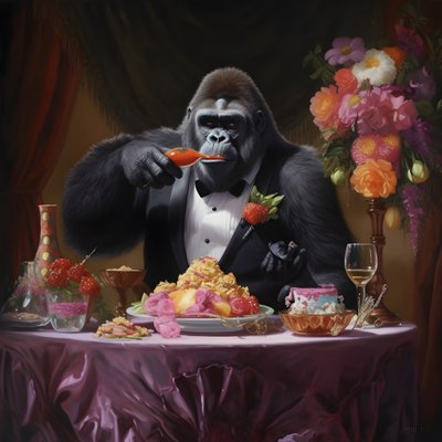 Un gorille en train de manger 1 - Kurt Heppke