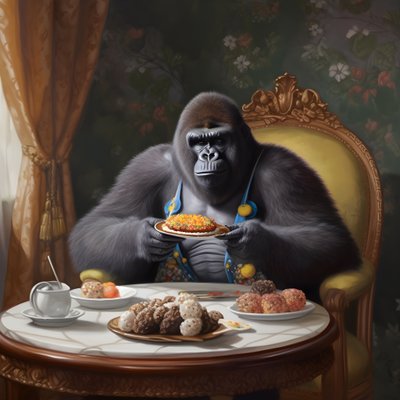 Un gorille en train de manger 3 - Kurt Heppke