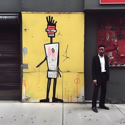 Une figure peinte prend vie en marchant dans une rue de New York, photo surréaliste 2 - Kurt Heppke