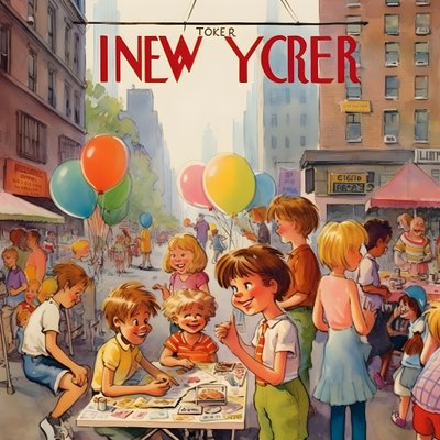 Couverture colorée de New Yorker vintage cartoon gag 2 - Kurt Heppke