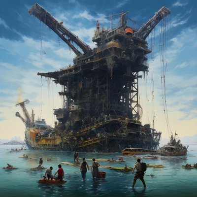 Grande épave tirée de la mer par une grue 2 - Kurt Heppke