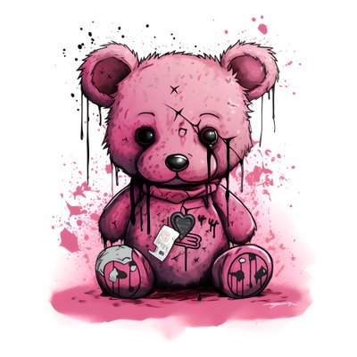 Teddy unisexe rose avec un tatouage brun sur le front - Kurt Heppke