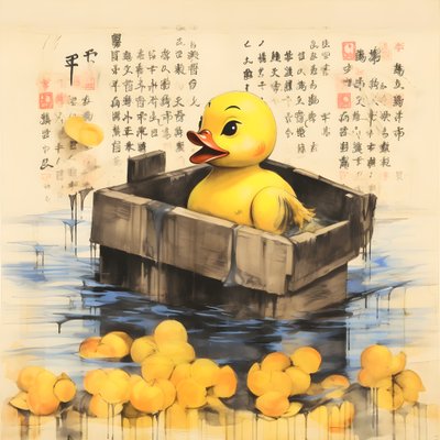 Affiche publicitaire tendance de canard en caoutchouc - le jaune 4 - Kurt Heppke