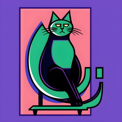 Chat argenté dans un style moderniste 1 - Kurt Heppke