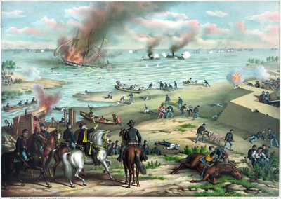 Guerre civile américaine (1861-1865) : Bataille de Hampton Roads 8-9 mars - Kurz and Allison