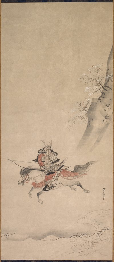 Un samouraï à cheval, XVIIe siècle - Kusumi Morikage