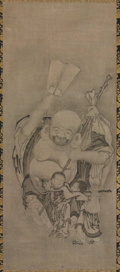 Hotei avec des Immortels taoïstes : Hotei, vers 1575-1600 - Kyūseki Tomonobu