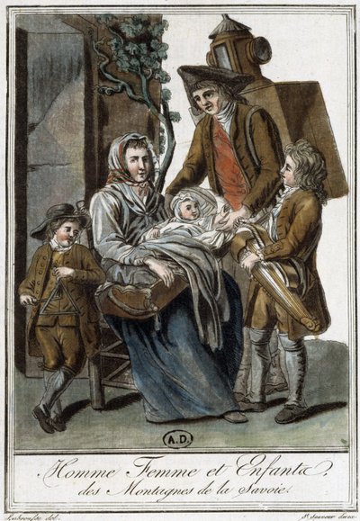 Famille de paysans savoyards - dans "Encyclopédie des voyages" par J. Grasset St Sauveur, Deron, Paris - L.F. Labrousse