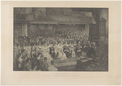 Cérémonie de bénédiction du mariage de la reine Wilhelmine des Pays-Bas et du duc Henri de Mecklembourg à La Haye, le 7 février 1901 - L. Angerer