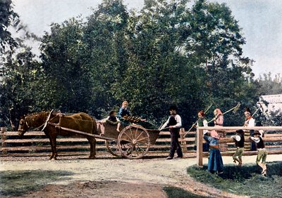 Paysans à la fin de la récolte, Suède, vers 1890 - L Boulanger
