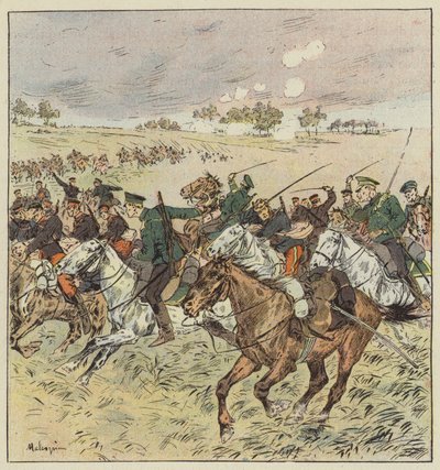 Combat de cavalerie à Oua-Fan-Gou - L. Malespine