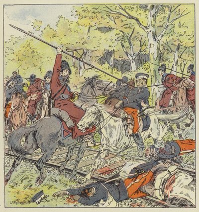Engagement de cavalerie sur la ligne de Port-Arthur - L. Malespine