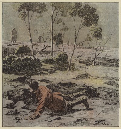 Officier russe forçant les lignes d