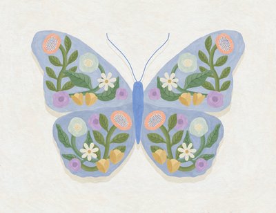 Fleurs de printemps et papillon - Lady Ann de Borja