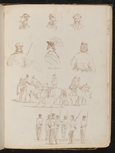Quatre études de bustes masculins, deux d