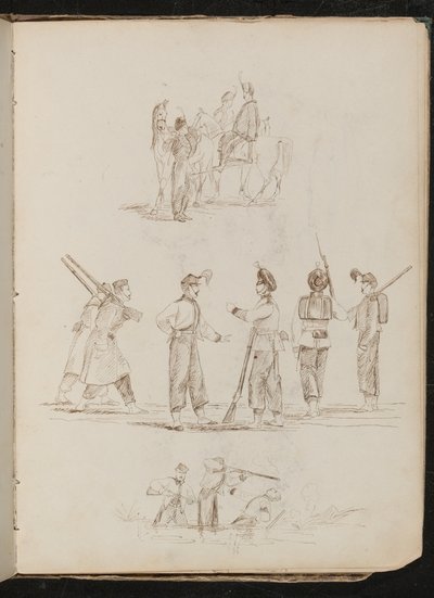 Étude de soldats et de chevaux - Lady Butler
