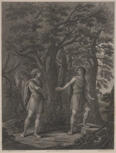 Illustration de "Palamon et Arcite", gravure de Francesco Bartolozzi 1797 - Lady Diana (after) Beauclerk