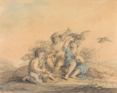 Enfants avec des chouettes de compagnie - Lady Diana Beauclerk