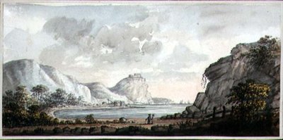 Paysage avec deux figures surplombant une baie, vers 1825 - Lady Egerton