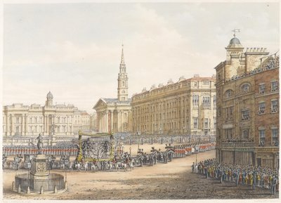 Le char funéraire et la procession lors des funérailles d
