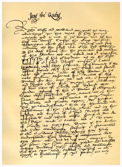 Lettre de Lady Jane Grey à William Parr, 10 juillet 1553 - Lady Jane Grey