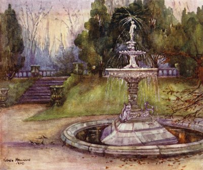 Lodge de St Katharine, parc Regent (lithographie en couleur) - Lady Victoria Marjorie Harriet Manners