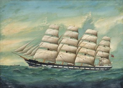 Le quatre-mâts Romsdal au milieu des vagues - Lai Fong