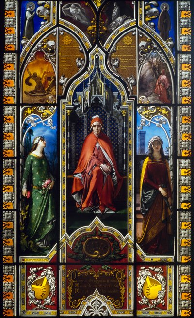 Le triomphe de Dante, vitrail de Giuseppe Bertini, Musée Poldi Pezzoli, Milan - Amadeo (after) Modigliani