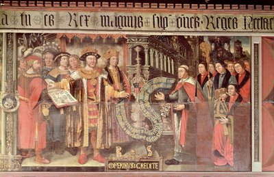 Évêque Robert Sherburne avec Henri VIII (1491-1547) vers 1508-36 - Lambert Barnard