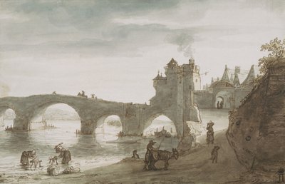 Pont sur la Loire à Amboise, années 1640 - Lambert Harmensz Doomer