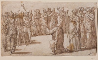 Auguste et la Sibylle Tiburtine, vers 1547 - Lambert Lombard