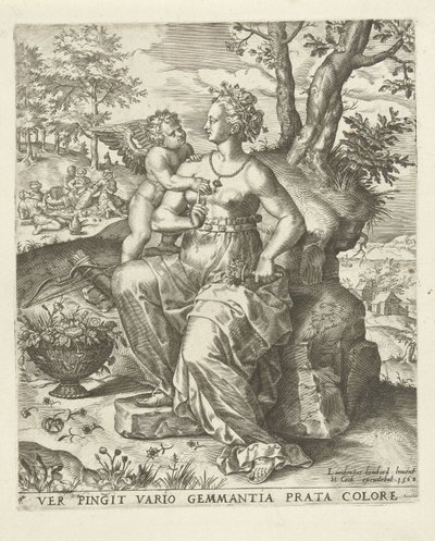 Printemps : Vénus et Cupidon - Lambert Lombard