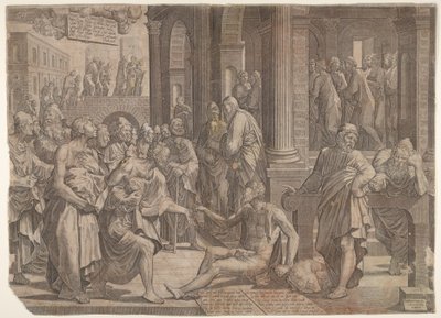 Saint Jean et Saint Pierre guérissant le paralytique - Lambert Suavius