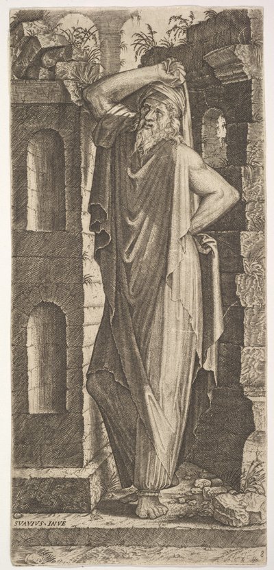 Saint Philippe, debout avec la main gauche sur la hanche et la main droite reposant sur sa tête - Lambert Suavius