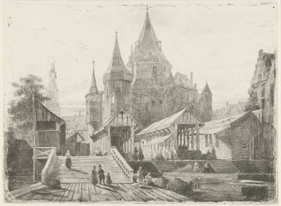 Vue de la Nieuwmarkt à Amsterdam - Lambertus  Hardenberg
