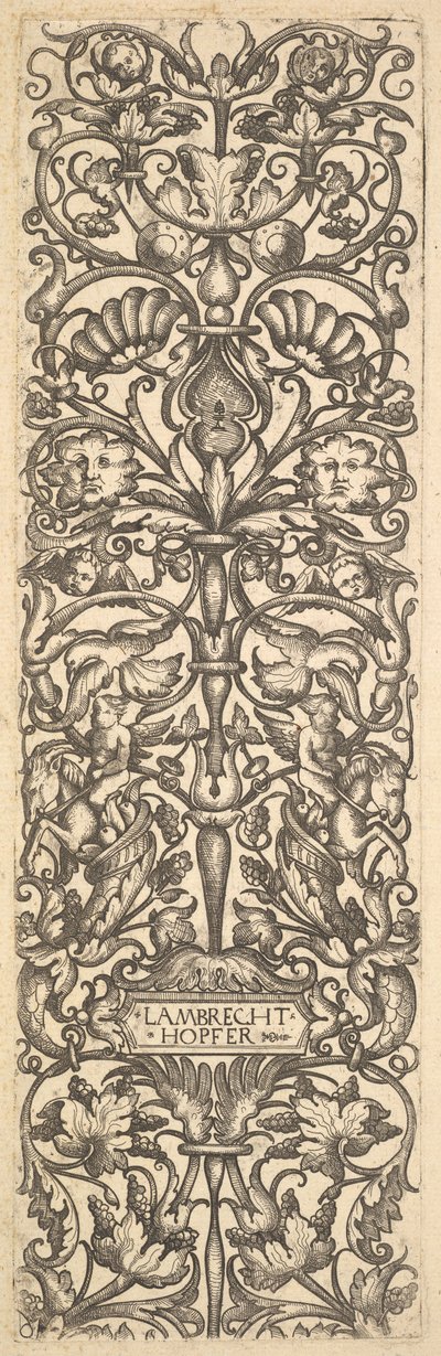 Candélabre avec putti sur des chèvres au centre, vers 1525-50 - Lambrecht Hopfer
