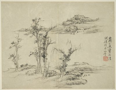 Paysage dans le style des anciens maîtres : d