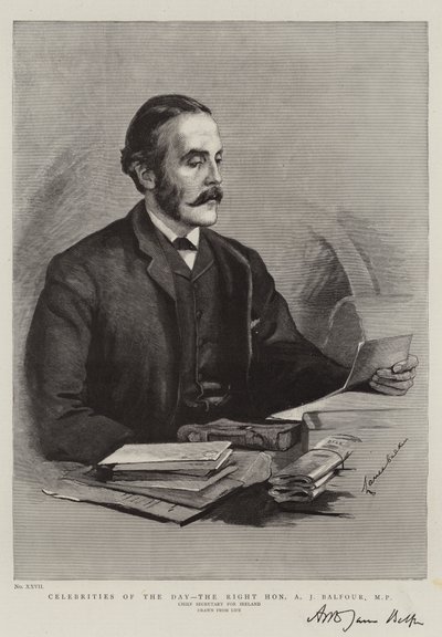 Célébrités du jour, le très honorable A J Balfour, MP - Lance Calkin